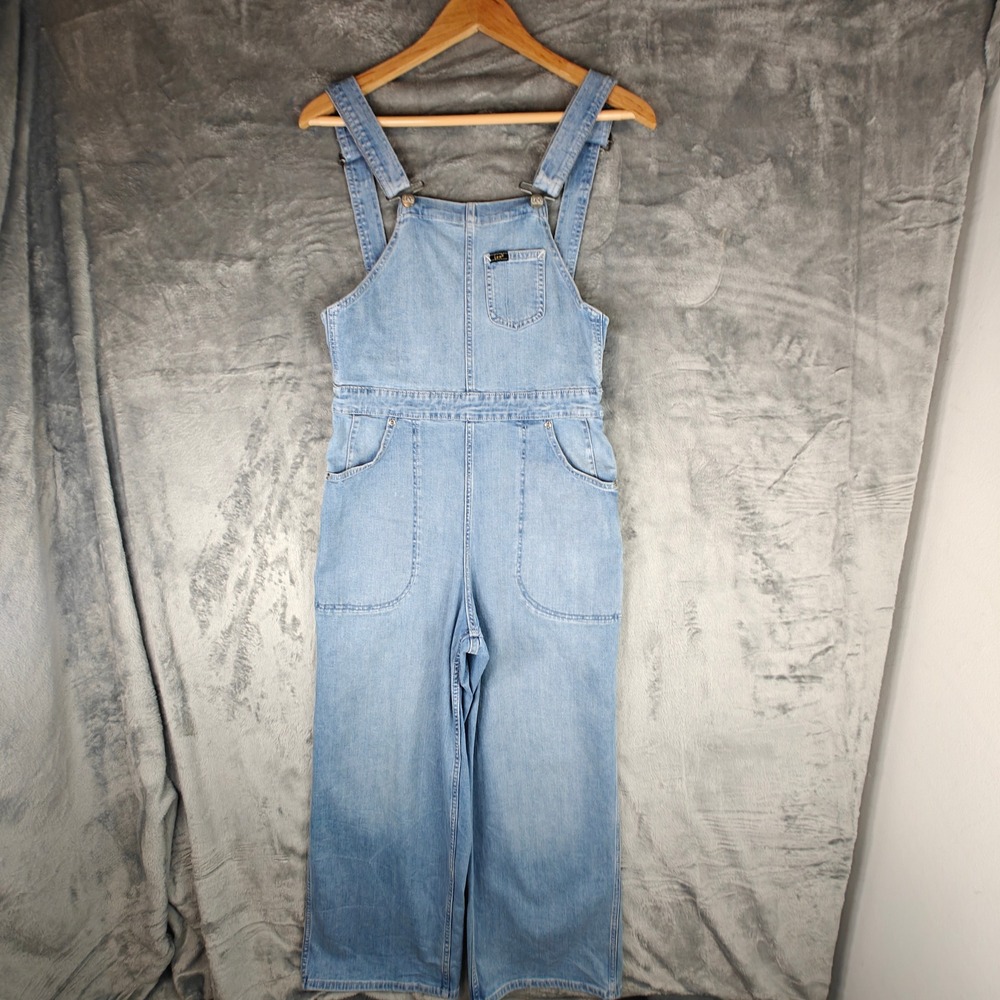 Lee Womens Light Wash Denim Wide Leg Overalls Size Small 112314484